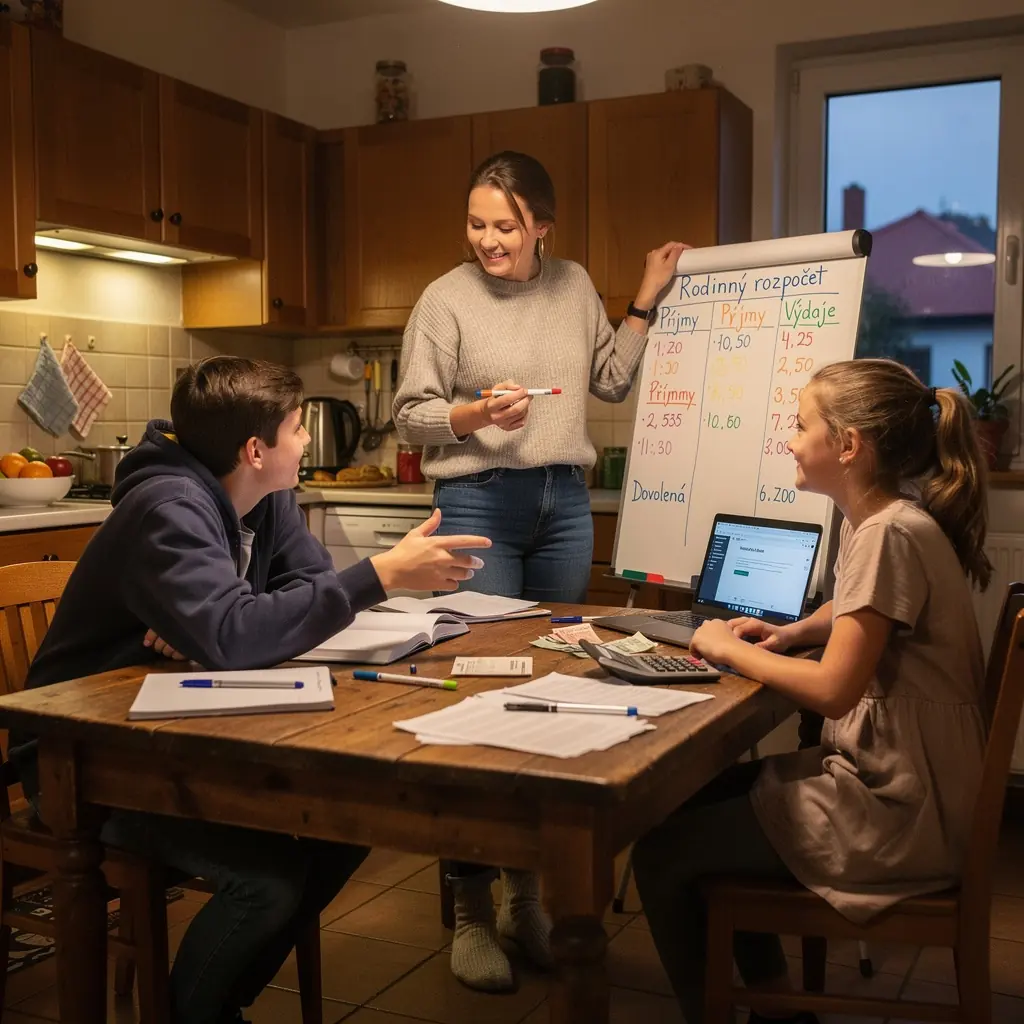 Zobrazení mobilní aplikace pro sledování výdajů na smartphonu.