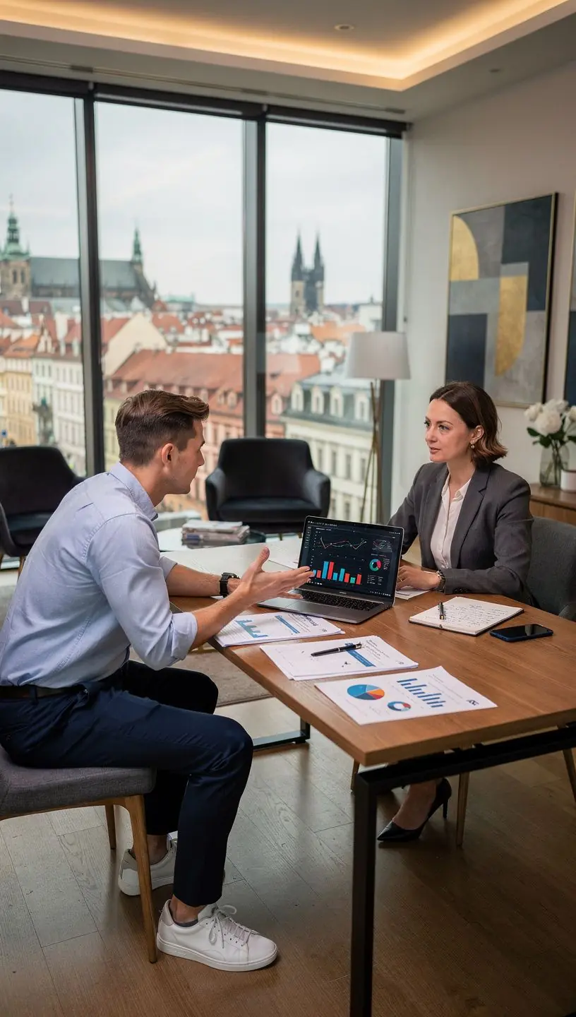 Fotografie rodiny, která společně diskutuje o rozpočtu.